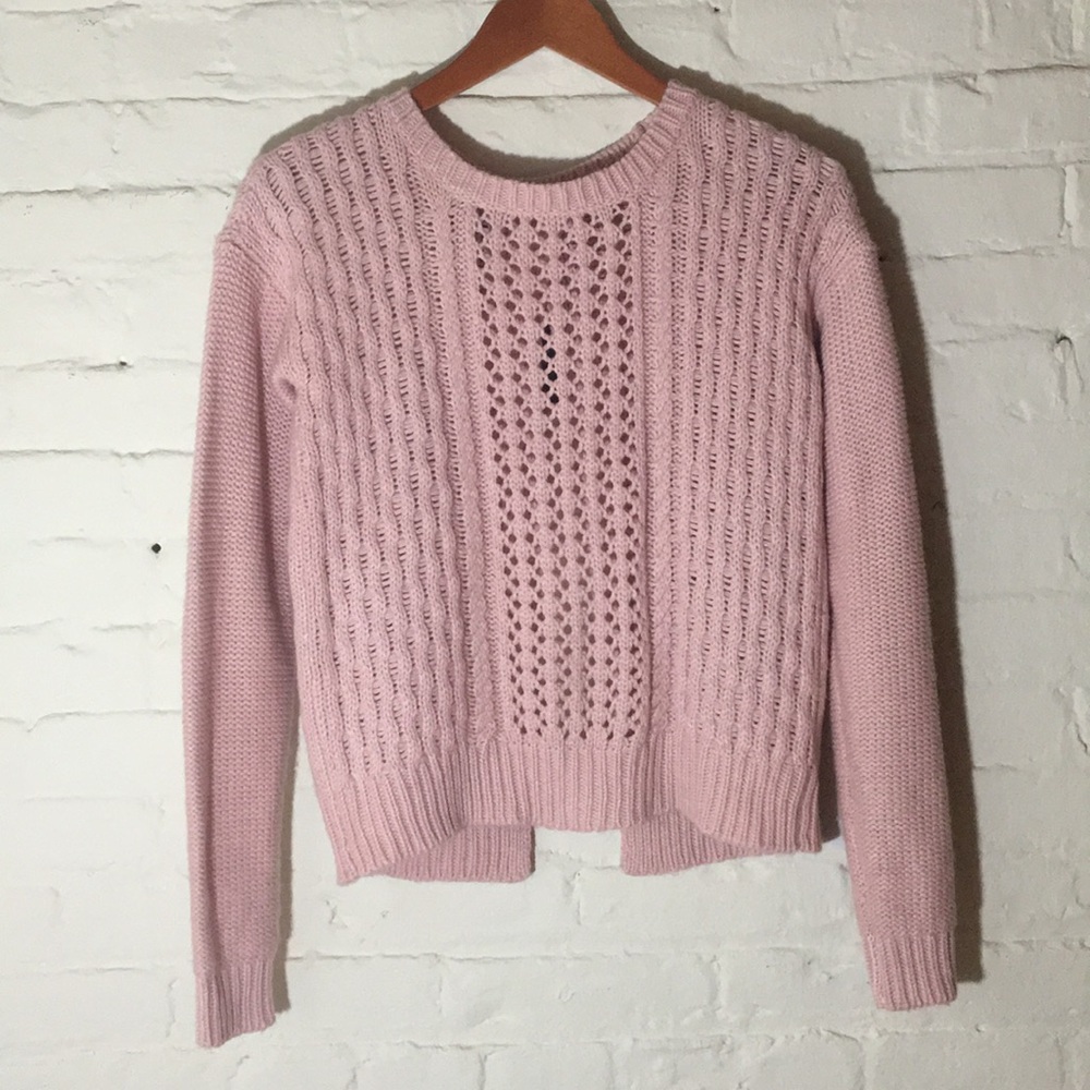 Open-Back Pink Knitted Sweater